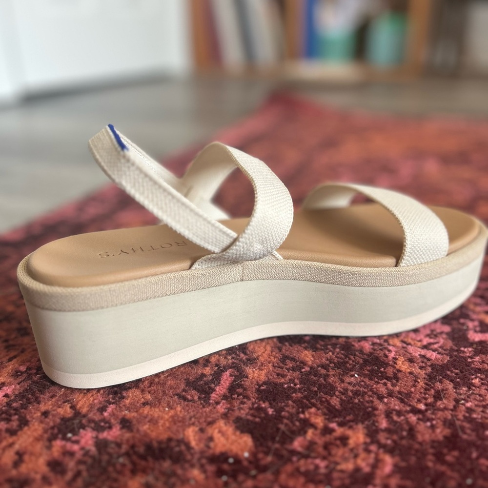 Rothy's Cream Platform Sandals